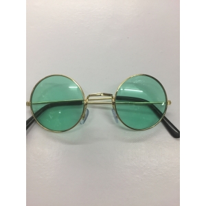 60s Hippie Glasses Green Round Glasses - Party Glasses Novelty Sunglasses 